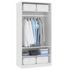 vidaXL Garde-robe Blanc 100 x 50 x 200 cm Bois d'ing&eacute;nierie