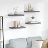 vidaXL &Eacute;tag&egrave;re murale flottante 4 pcs Gris brillant 50x23x3,8 cm MDF