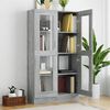 vidaXL Armoire &agrave; vitrine Sonoma gris 82,5x30,5x150cm Bois d'ing&eacute;nierie