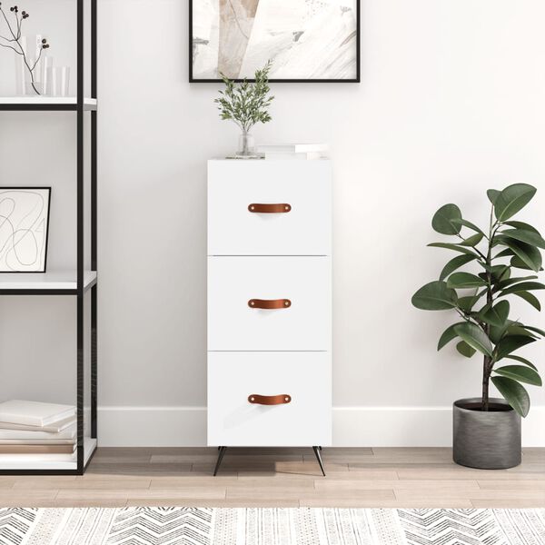 vidaXL Buffet blanc 34,5x34x90 cm bois d'ing&eacute;nierie