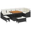 vidaXL Ensemble de canap&eacute; de jardin 9 pc Noir polyrotin