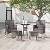 vidaXL Salon de jardin 5 pcs R&eacute;sine tress&eacute;e Gris