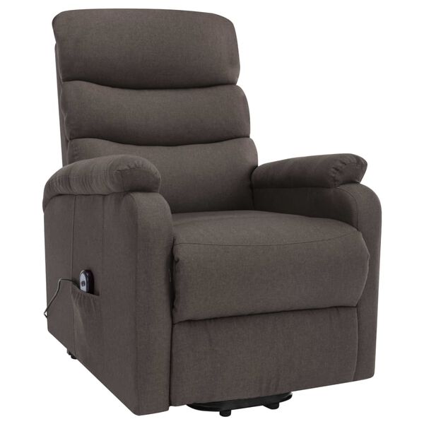 vidaXL Fauteuil de massage Taupe Tissu