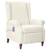 vidaXL Fauteuil de massage inclinable beige microfibre