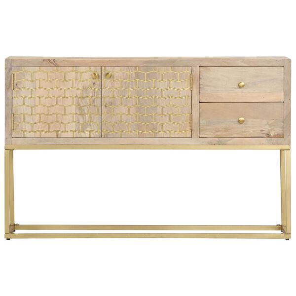 vidaXL buffet dor&eacute; 120x30x75 cm bois de manguier massif