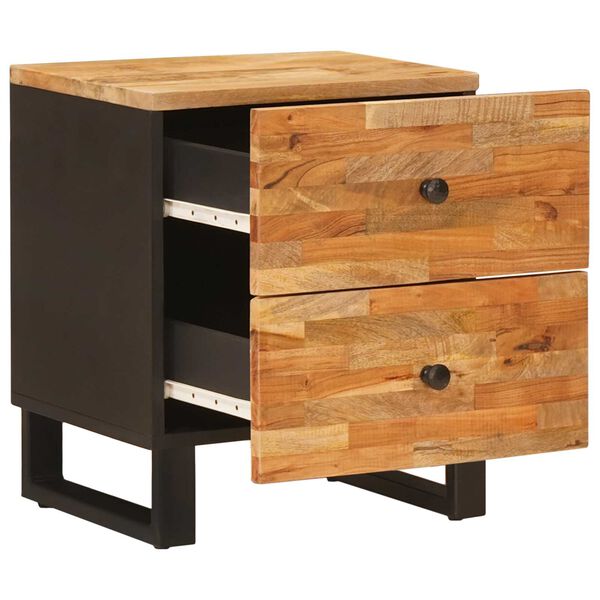 vidaXL Cabinet de chevet avec tiroir 2 pcs Marron 40 x 33 x 46 cm