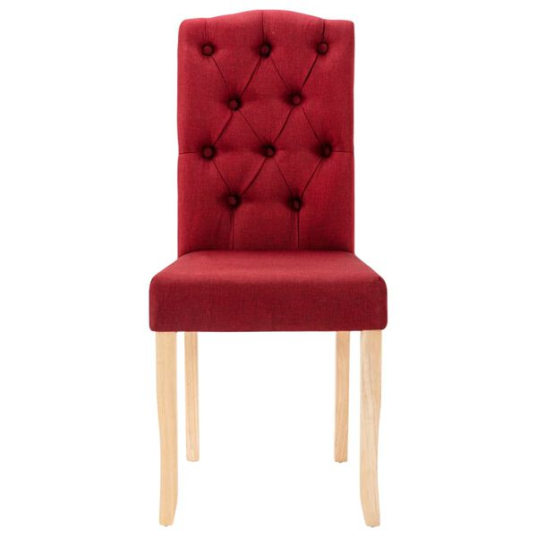 vidaXL Chaises &agrave; manger lot de 6 rouge bordeaux tissu