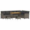 vidaXL Salon de jardin 4 pcs avec coussins forme L gris r&eacute;sine tress&eacute;e