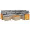 vidaXL Salon de jardin avec coussins 8pcs m&eacute;lange beige r&eacute;sine tress&eacute;e