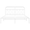 vidaXL Cadre de lit m&eacute;tal sans matelas et t&ecirc;te de lit blanc 140x200 cm