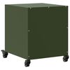 vidaXL Table de chevet vert olive 36x39x43,5 cm acier