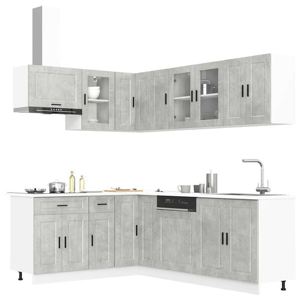 vidaXL Ensemble d'armoires de cuisine 11 pcs Porto bois d'ing&eacute;nierie
