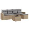 vidaXL Salon de jardin avec coussins 6 pcs beige r&eacute;sine tress&eacute;e