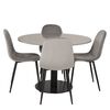 Venture Home Chaises &agrave; manger lot de 2 Polar velours gris et noir