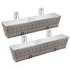 vidaXL Lits sur&eacute;lev&eacute;s de balcon 2 pcs 80 cm Gris R&eacute;sine tress&eacute;e