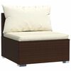 vidaXL Salon de jardin 9 pcs avec coussins R&eacute;sine tress&eacute;e Marron