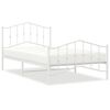 vidaXL Cadre de lit m&eacute;tal sans matelas et pied de lit blanc 107x203 cm