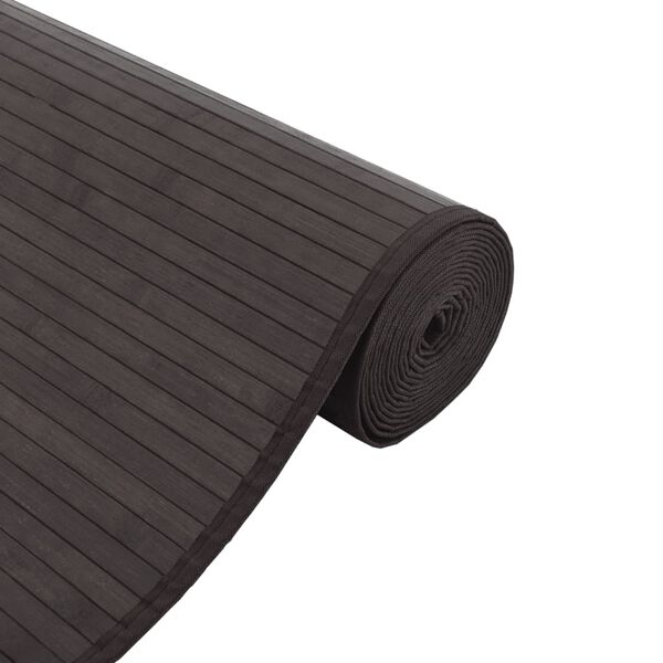 vidaXL Tapis rectangulaire marron fonc&eacute; 60x100 cm bambou