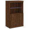 vidaXL Buffets avec lumi&egrave;res LED 3 pcs ch&ecirc;ne brun bois d'ing&eacute;nierie