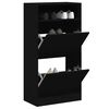 vidaXL Armoire &agrave; chaussures noir 60x34x116 cm bois d'ing&eacute;nierie