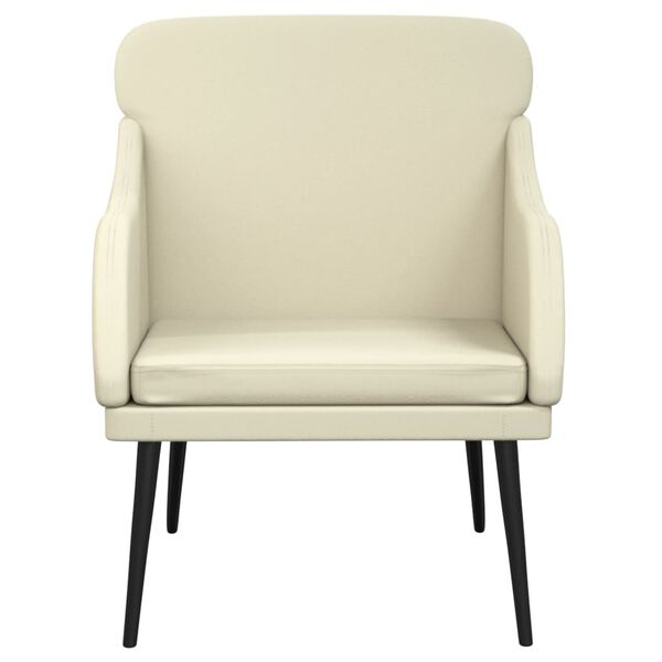 vidaXL Fauteuil Cr&egrave;me 63x76x80 cm Similicuir