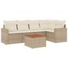 vidaXL Salon de jardin avec coussins 6 pcs beige r&eacute;sine tress&eacute;e