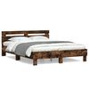 vidaXL Cadre de lit sans matelas ch&ecirc;ne fum&eacute; 140x200 cm