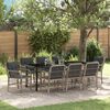 vidaXL Ensemble de salle &agrave; manger pour jardin 9 pcs Gris clair