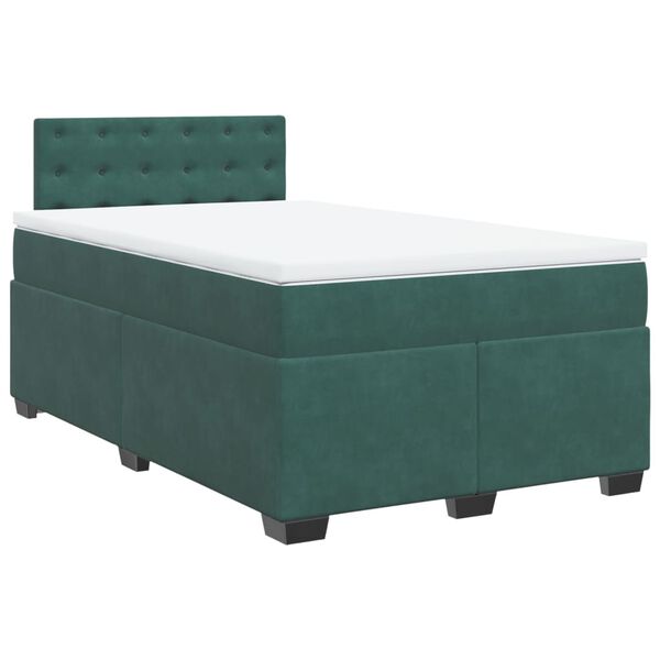 vidaXL Sommier &agrave; lattes de lit et matelas Vert fonc&eacute; 120x200cm Velours
