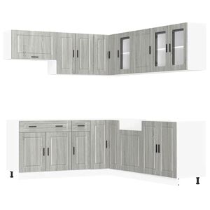vidaXL Ensemble d'armoires de cuisine 11 pcs Porto bois d'ing&eacute;nierie