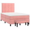 vidaXL Sommier &agrave; lattes de lit avec matelas Rose 120x200 cm Velours