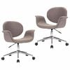 vidaXL Chaises pivotantes &agrave; manger lot de 2 taupe tissu