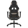 vidaXL Chaise de jeu avec repose-pied Noir et taupe Tissu