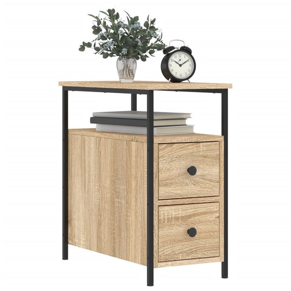 vidaXL Table de chevet ch&ecirc;ne sonoma 30x60x60 cm bois d'ing&eacute;nierie