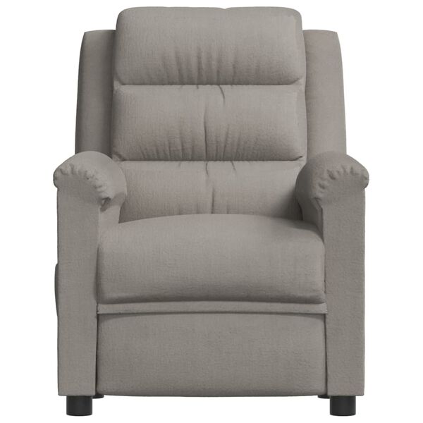 vidaXL Fauteuil de massage gris clair velours