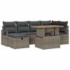 vidaXL Ensemble de canap&eacute; de jardin avec coussin 7 pcs Gris polyrotin