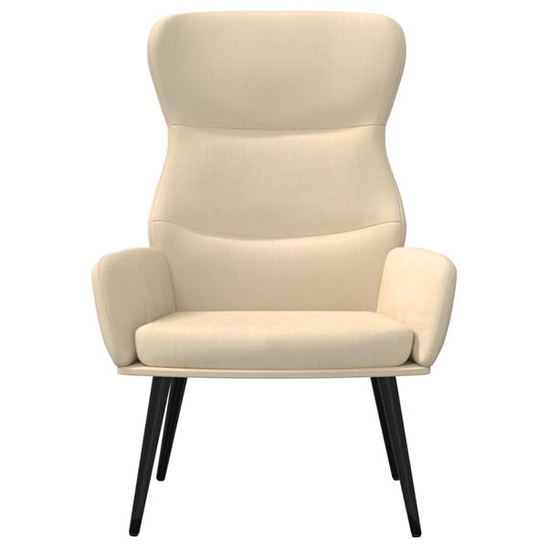 vidaXL Chaise de relaxation Cr&egrave;me Tissu