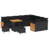 vidaXL Ensemble de canap&eacute; de jardin avec coussin 12 pcs Noir