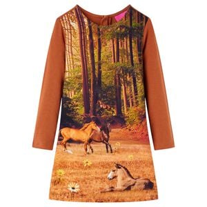 Robe pour enfants &agrave; manches longues cognac 92