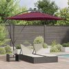 vidaXL Parasol banane à mât déporté Rouge bordeaux 249 x 249 x 250 cm