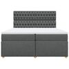 vidaXL Sommier &agrave; lattes de lit avec matelas Gris fonc&eacute; 200x200cm Tissu
