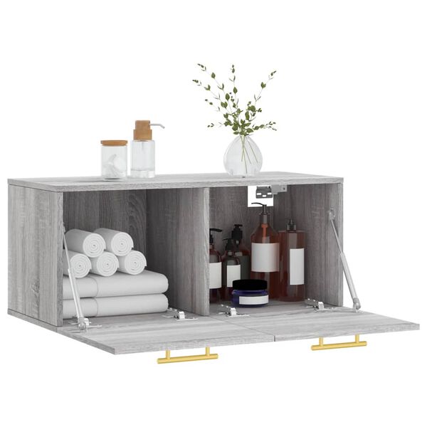 vidaXL Armoire murale sonoma gris 80x36,5x35 cm bois d'ing&eacute;nierie