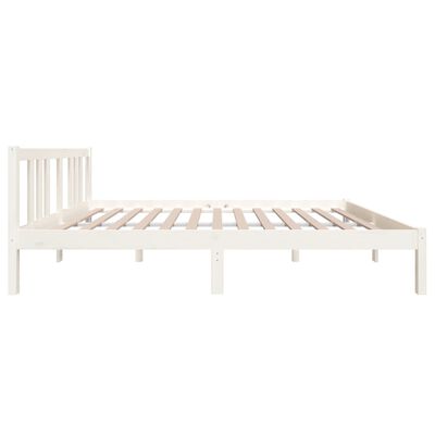 vidaXL Cadre de lit Blanc Bois massif 140x190 cm