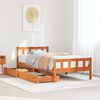 vidaXL Cadre de lit sans matelas cire marron 75x190 cm bois pin massif