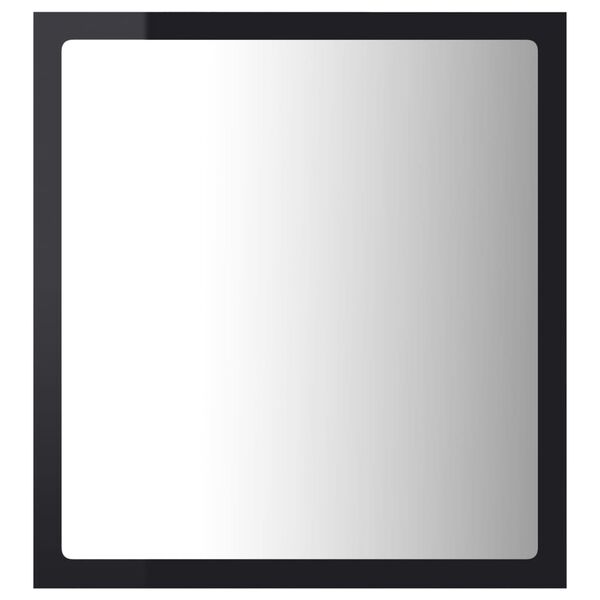 vidaXL Miroir LED de salle de bain Noir brillant 40x8,5x37cm Acrylique