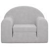 vidaXL Canap&eacute;-lit pour enfants gris clair peluche douce