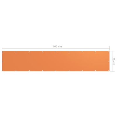 vidaXL Écran de balcon Orange 75x400 cm Tissu Oxford
