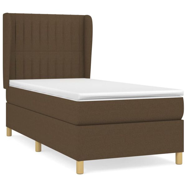 vidaXL Sommier &agrave; lattes de lit avec matelas Marron fonc&eacute; 100x200 cm