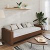vidaXL Lit avec &eacute;clairage USB Marron Tissu 90x200 cm