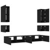 vidaXL Meuble TV muraux 6 pcs avec lumi&egrave;res LED noir